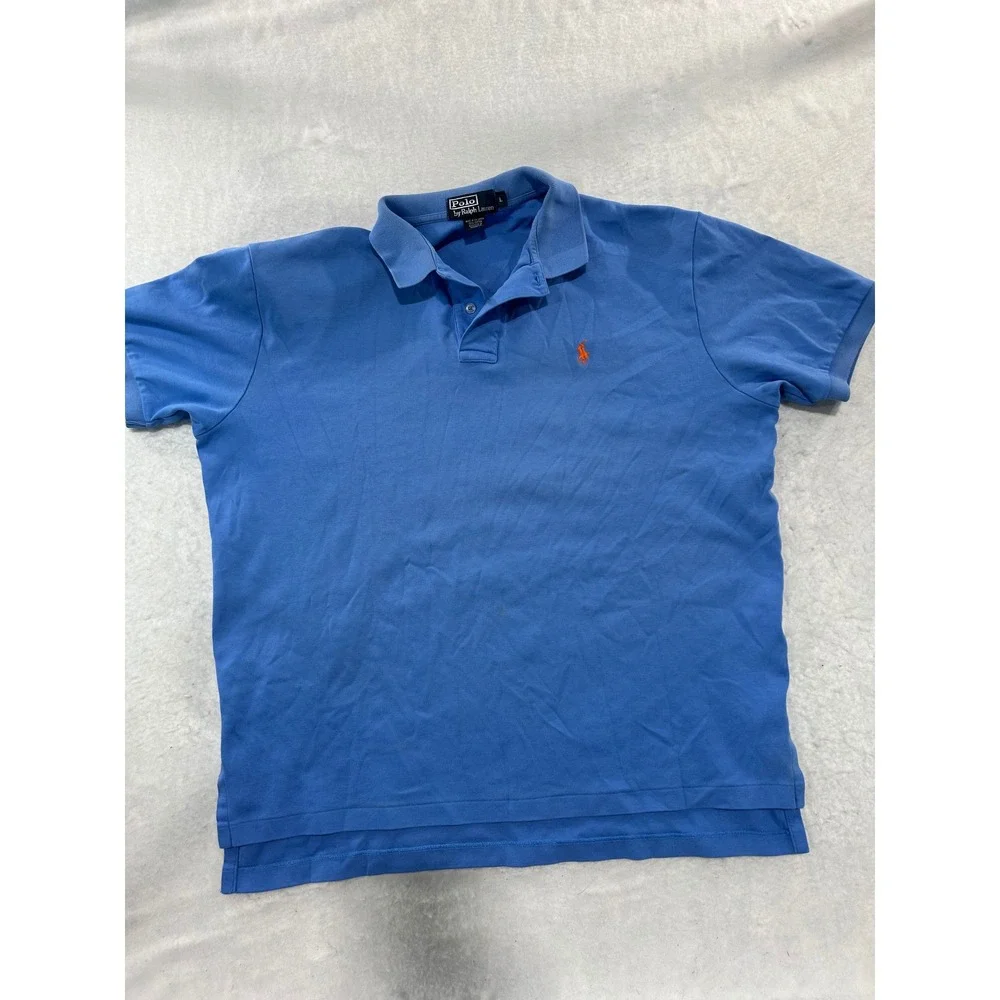 Polo Ralph Lauren Mens Large Blue Short Sleeve Pony Logo Polo Shirt